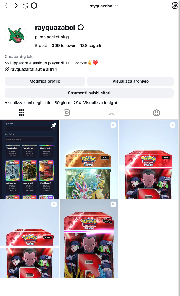 Apertura Instagram & Video tutorial ritiro carte